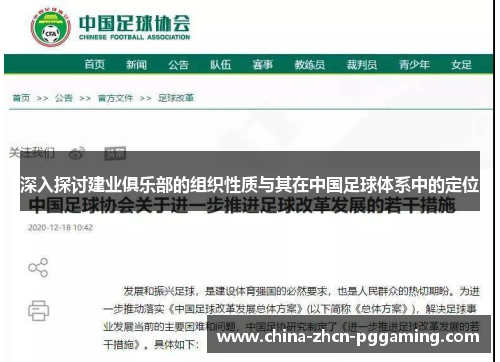 深入探讨建业俱乐部的组织性质与其在中国足球体系中的定位 深入探讨建业俱乐部的组织性质与其在中国足球体系中的定位